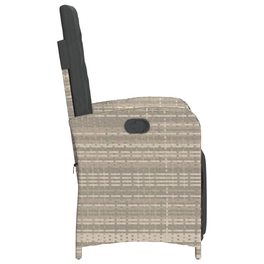 Tuinstoelen 2 st verstelbaar voetensteun poly rattan lichtgrijs is nu te koop bij PeponiXL, paradijselijk wonen!