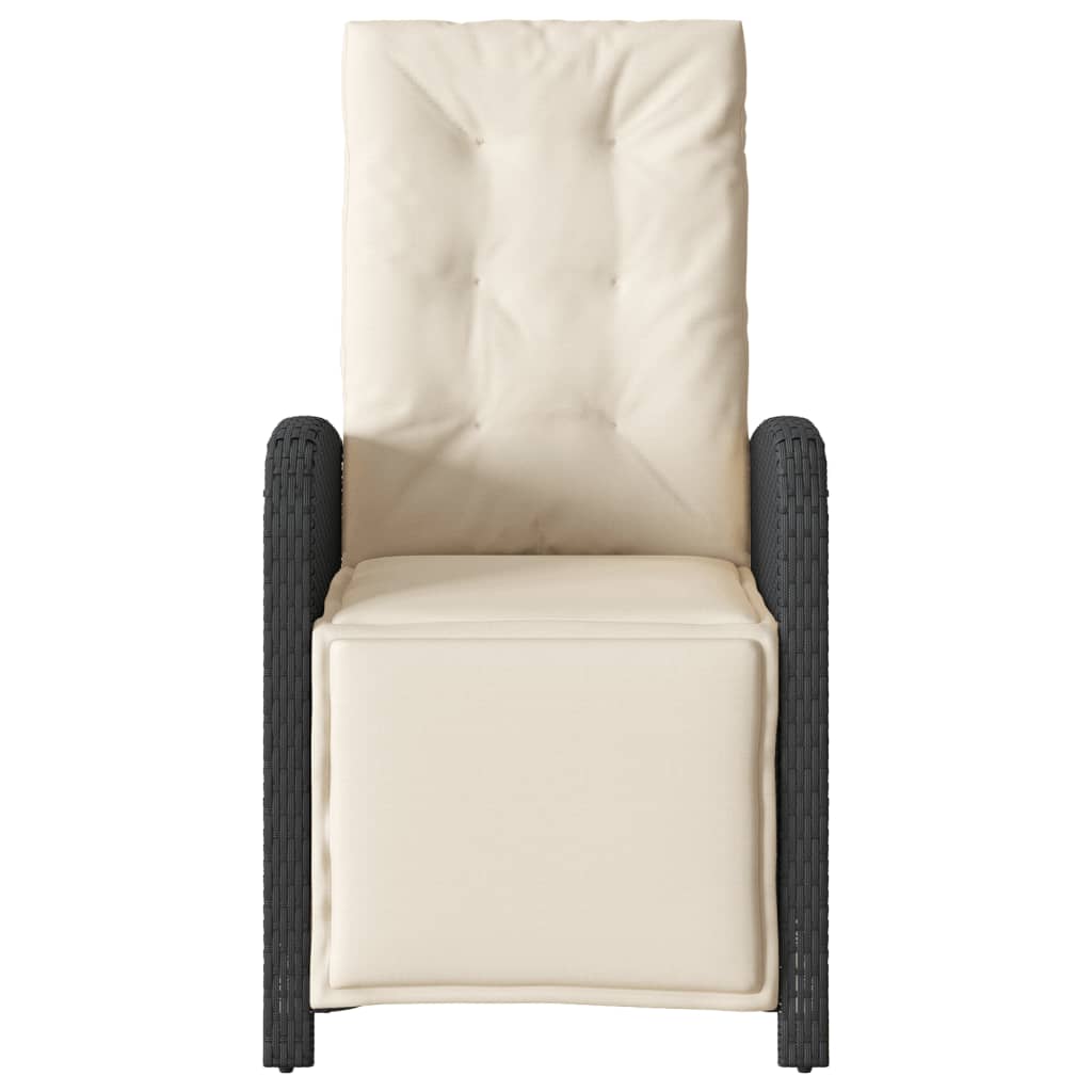 3-delige Bistroset met kussens poly rattan zwart is nu te koop bij PeponiXL, paradijselijk wonen!