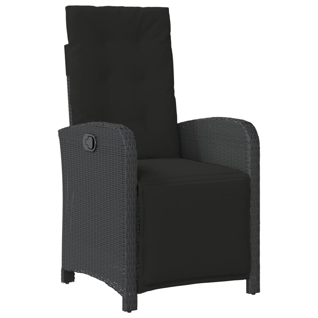 3-delige Bistroset met kussens poly rattan zwart is nu te koop bij PeponiXL, paradijselijk wonen!