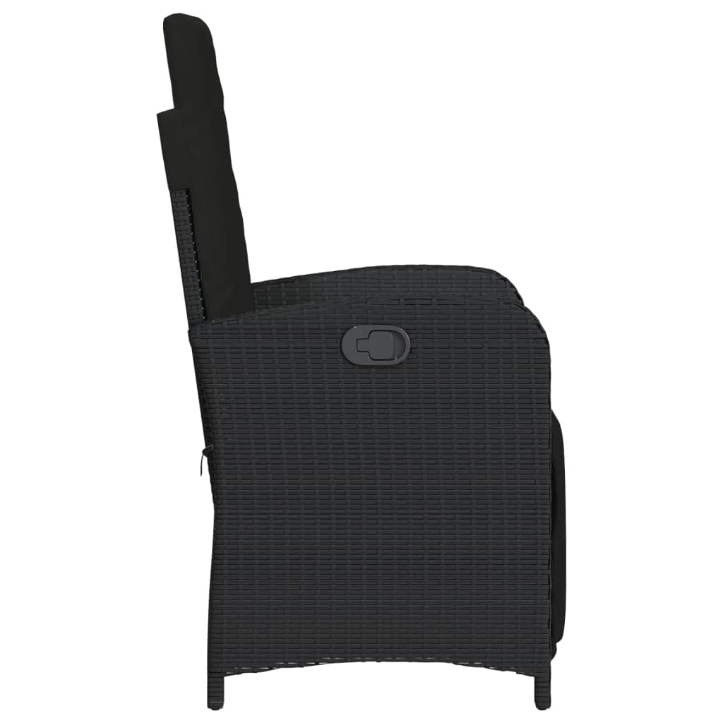 3-delige Bistroset met kussens poly rattan zwart is nu te koop bij PeponiXL, paradijselijk wonen!