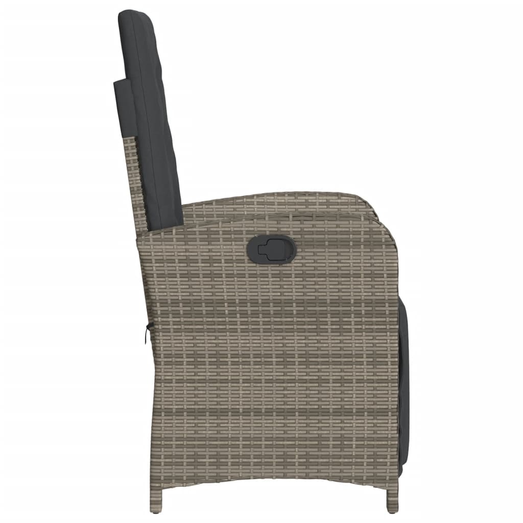3-delige Bistroset met kussens poly rattan grijs is nu te koop bij PeponiXL, paradijselijk wonen!