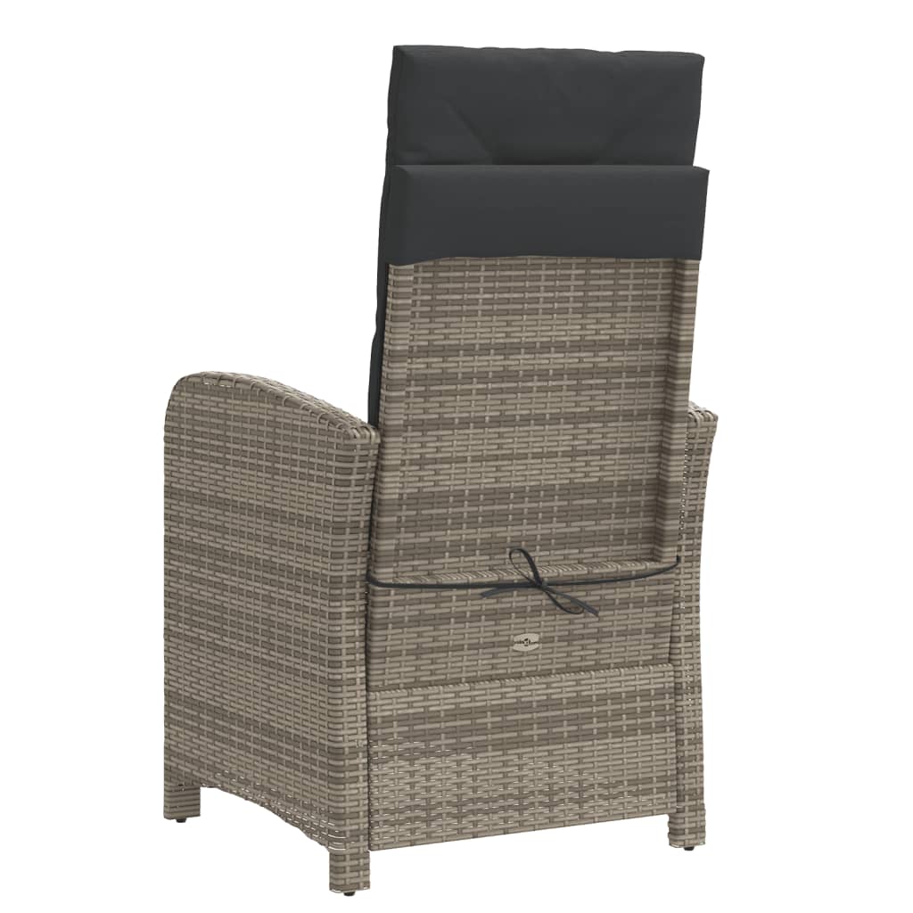3-delige Bistroset met kussens poly rattan grijs is nu te koop bij PeponiXL, paradijselijk wonen!