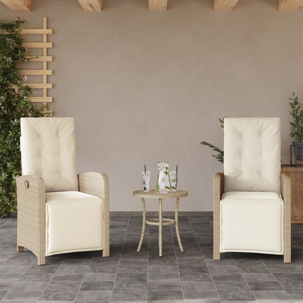 3-delige Bistroset met kussens poly rattan beige is nu te koop bij PeponiXL, paradijselijk wonen!