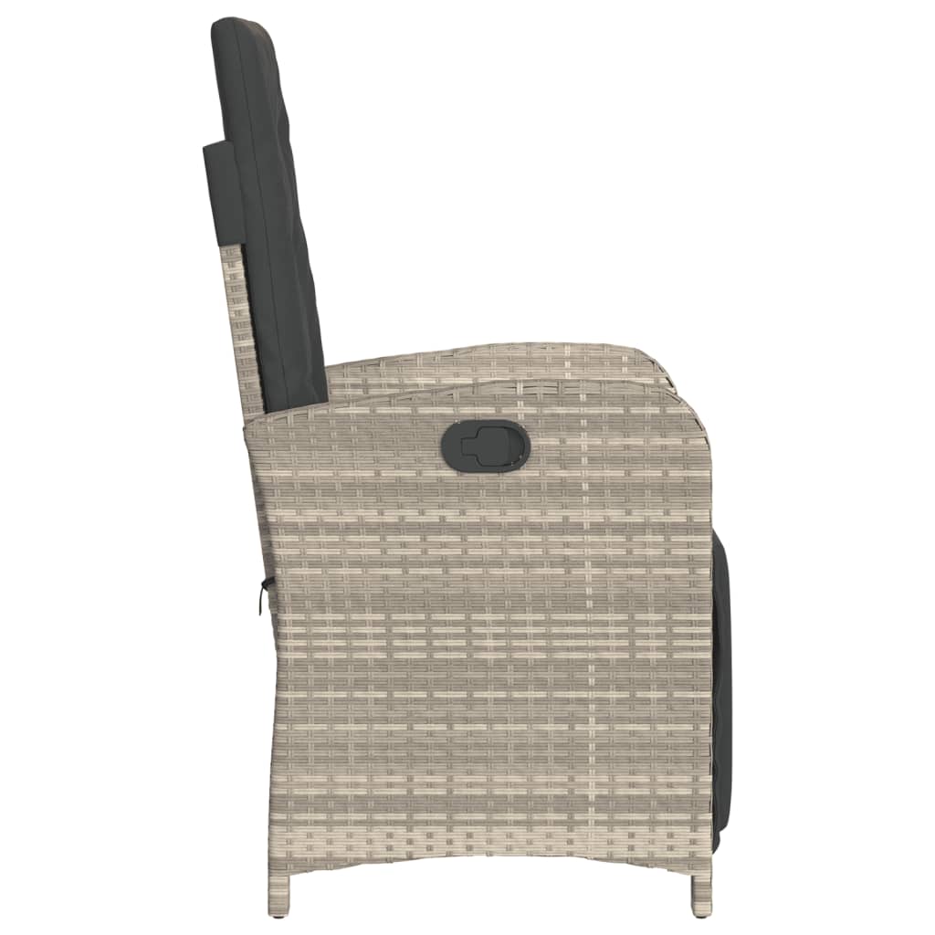3-delige Bistroset met kussens poly rattan lichtgrijs is nu te koop bij PeponiXL, paradijselijk wonen!