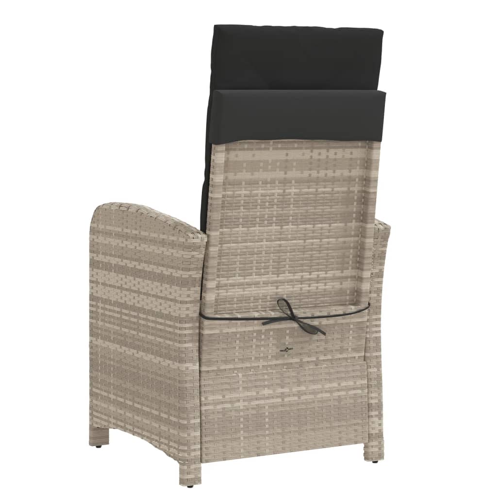 3-delige Bistroset met kussens poly rattan lichtgrijs is nu te koop bij PeponiXL, paradijselijk wonen!