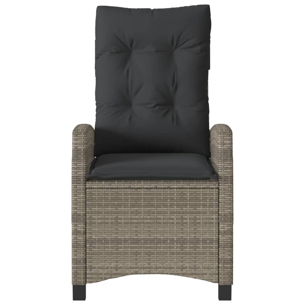 Tuinstoel verstelbaar met kussens poly rattan grijs is nu te koop bij PeponiXL, paradijselijk wonen!