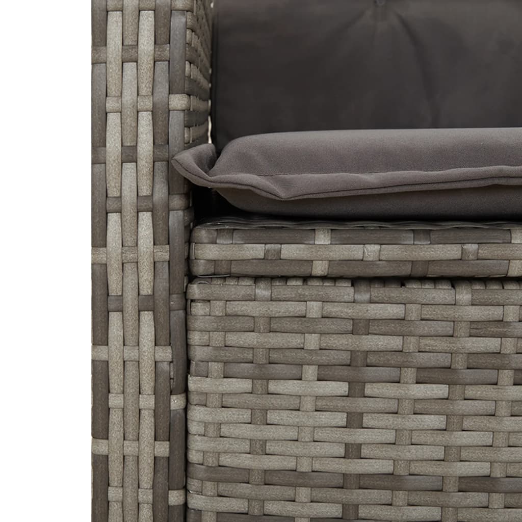 Tuinstoel verstelbaar met kussens poly rattan grijs is nu te koop bij PeponiXL, paradijselijk wonen!