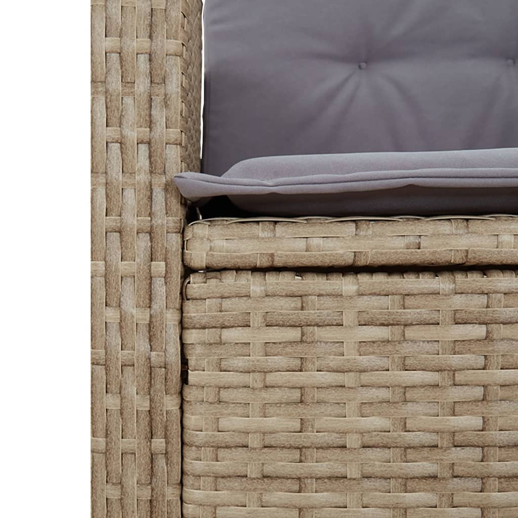 Tuinstoel verstelbaar met kussens poly rattan gemengd beige is nu te koop bij PeponiXL, paradijselijk wonen!