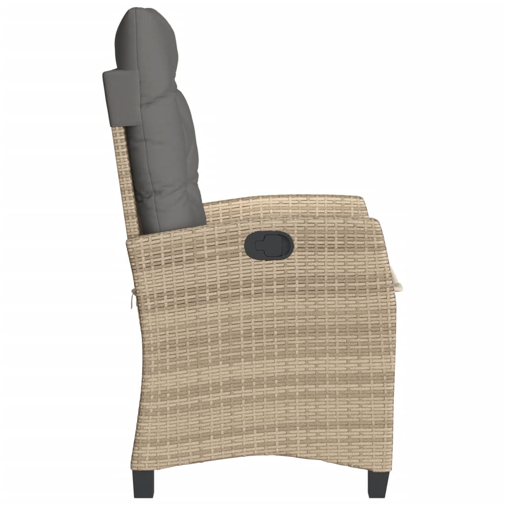 3-delige Bistroset met kussens poly rattan gemengd beige is nu te koop bij PeponiXL, paradijselijk wonen!