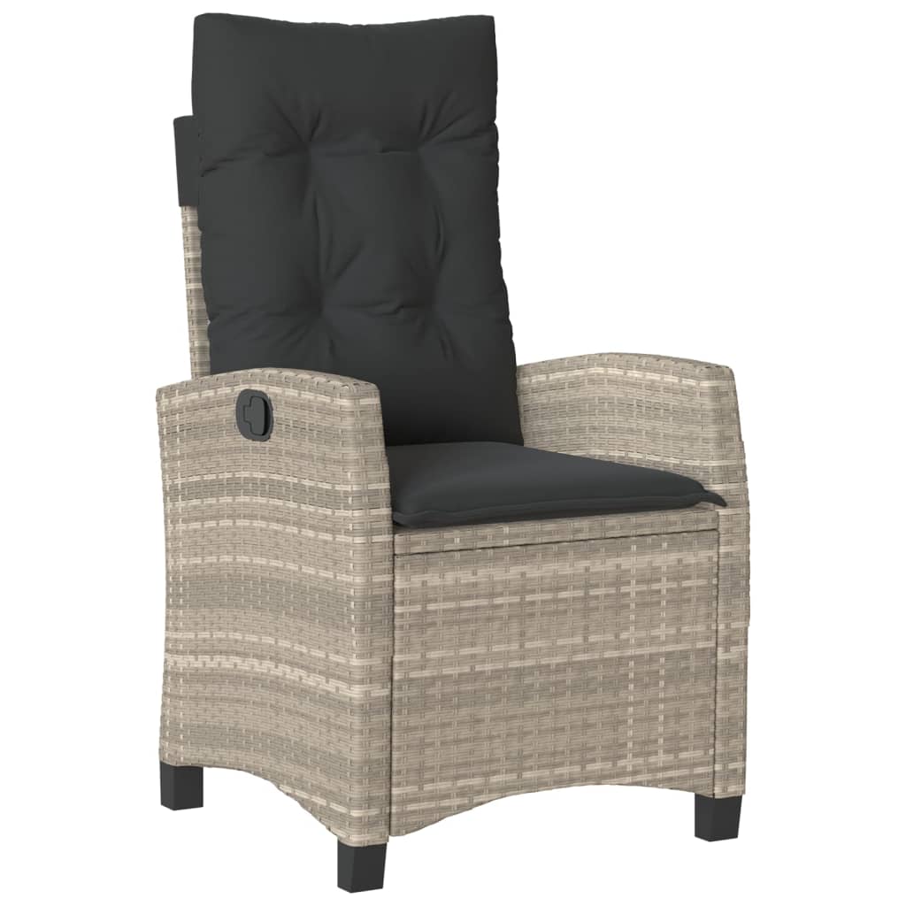 3-delige Bistroset met kussens poly rattan lichtgrijs is nu te koop bij PeponiXL, paradijselijk wonen!