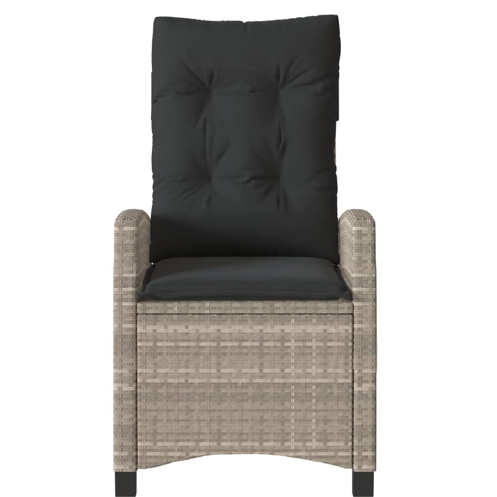 3-delige Bistroset met kussens poly rattan lichtgrijs is nu te koop bij PeponiXL, paradijselijk wonen!