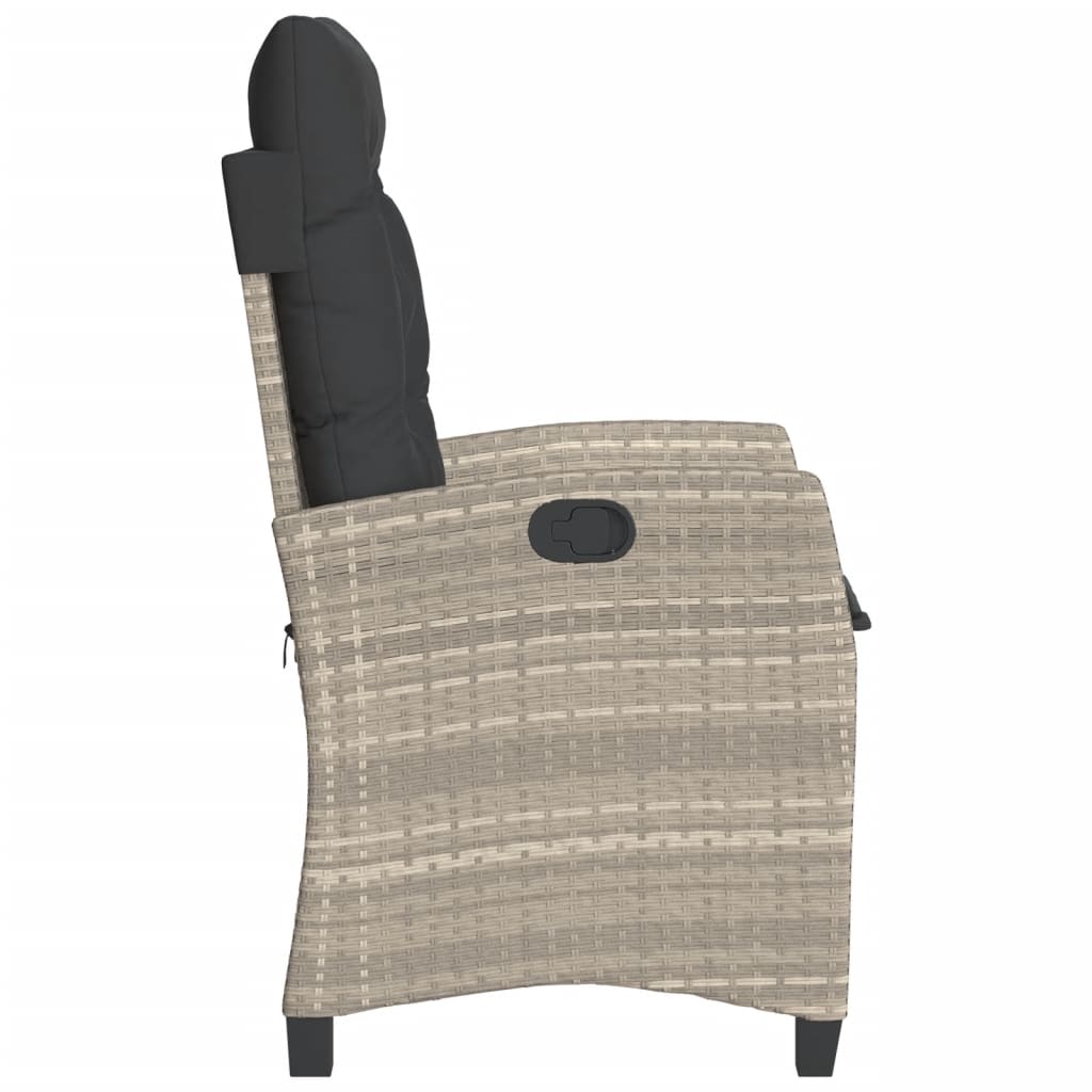 3-delige Bistroset met kussens poly rattan lichtgrijs is nu te koop bij PeponiXL, paradijselijk wonen!