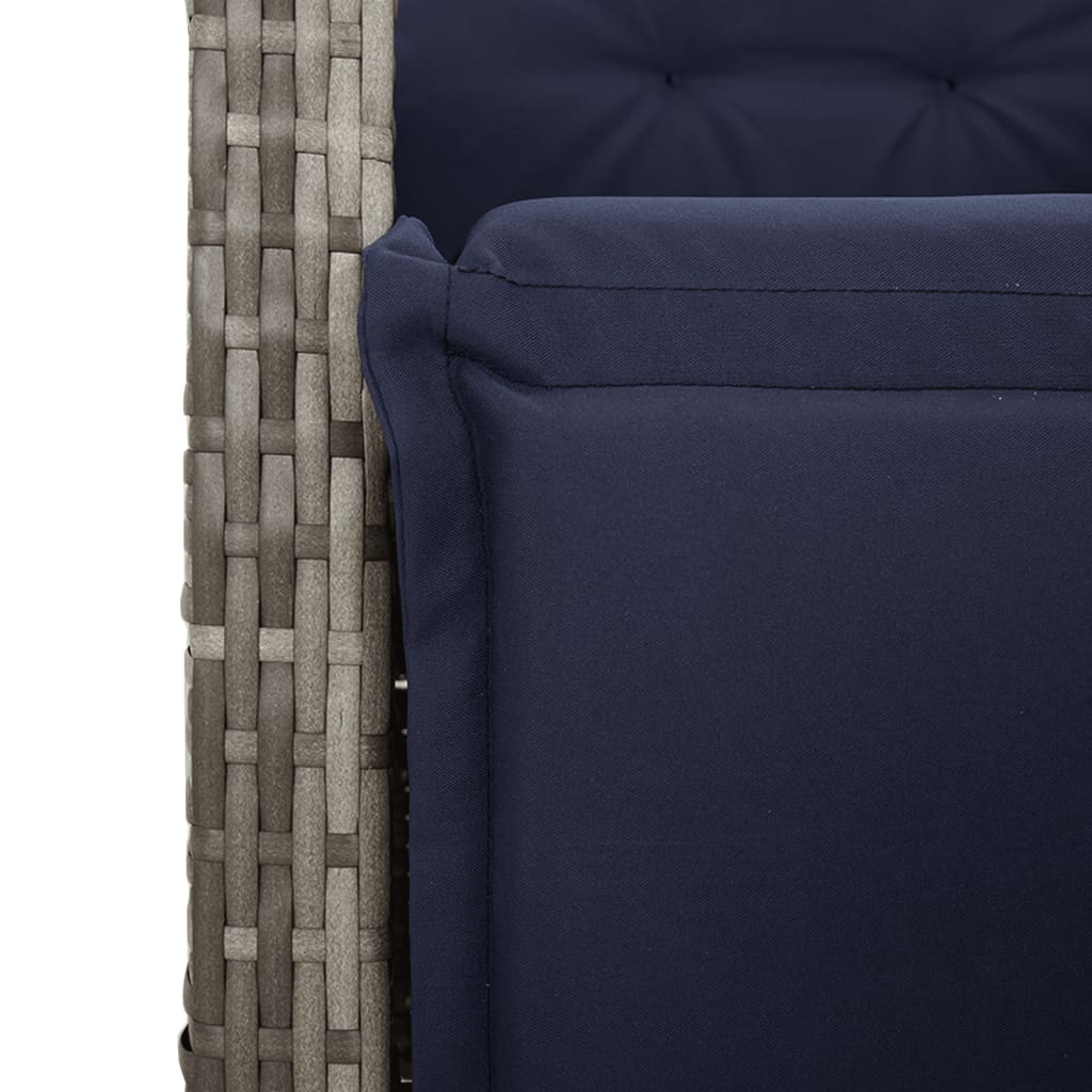Tuinstoel verstelbaar met voetensteun poly rattan grijs is nu te koop bij PeponiXL, paradijselijk wonen!
