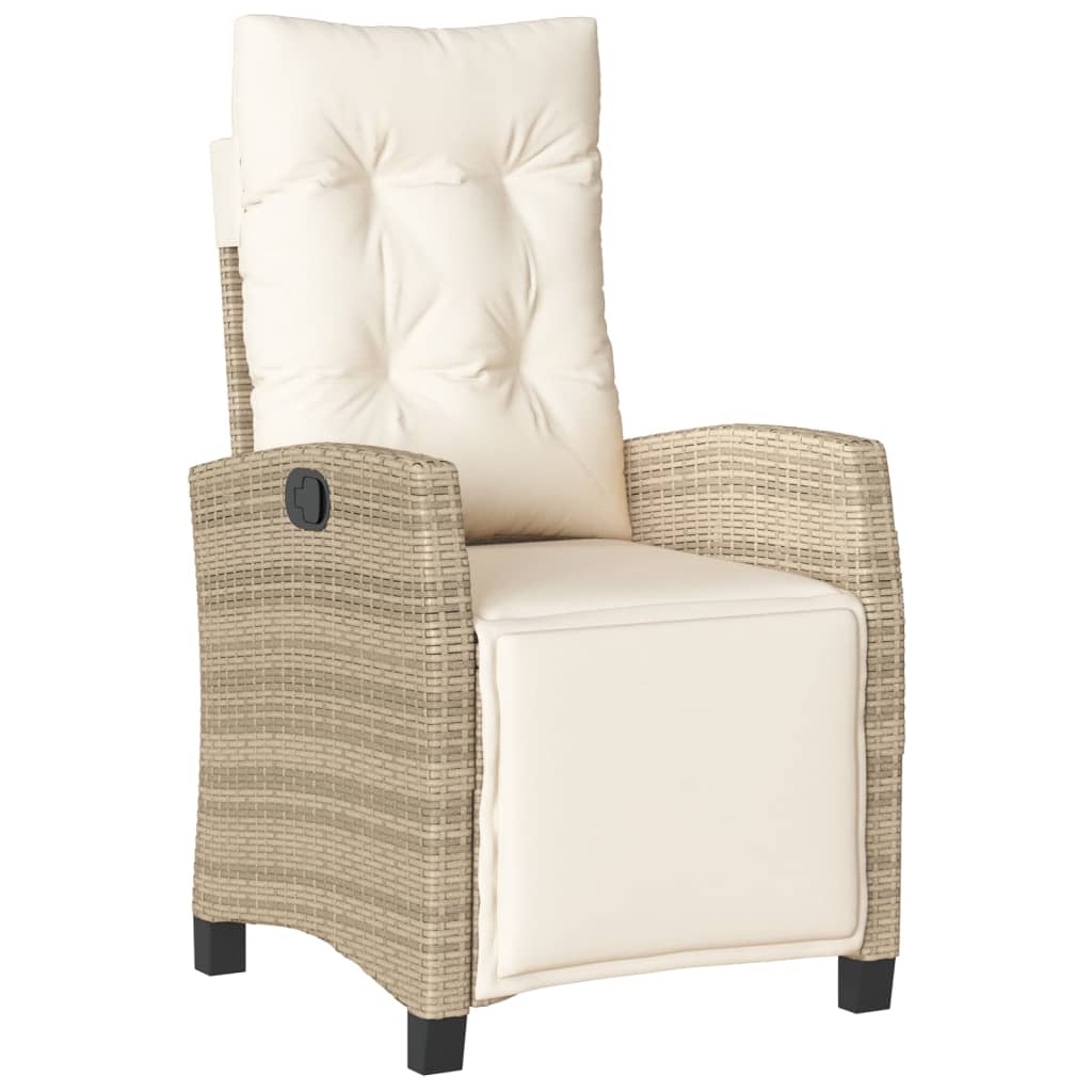 Tuinstoelen 2 st verstelbaar met voetensteun poly rattan beige is nu te koop bij PeponiXL, paradijselijk wonen!