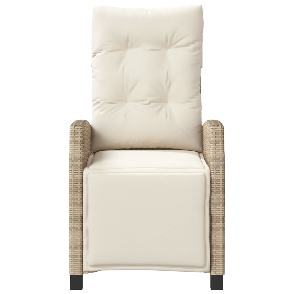 Tuinstoelen 2 st verstelbaar met voetensteun poly rattan beige is nu te koop bij PeponiXL, paradijselijk wonen!