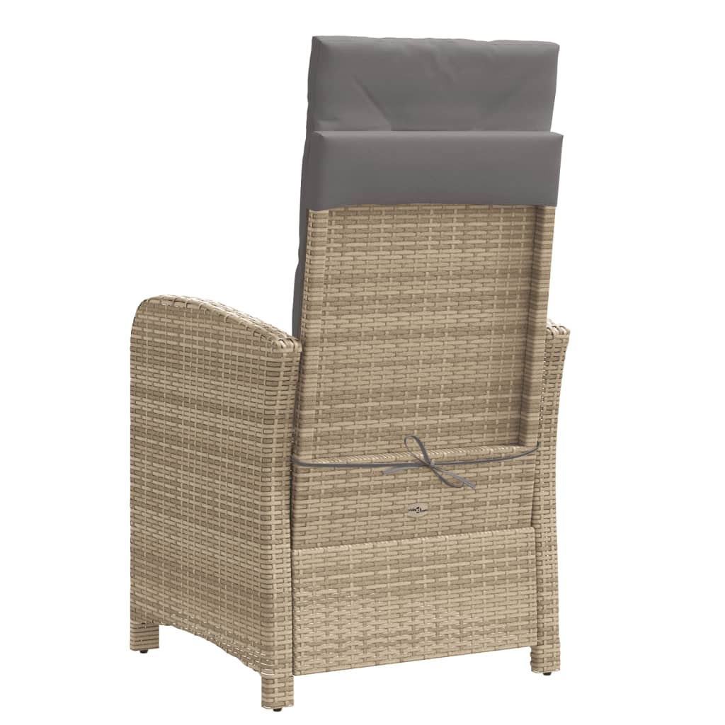 Tuinstoelen 2 st verstelbaar voetensteun poly rattan beige mix is nu te koop bij PeponiXL, paradijselijk wonen!