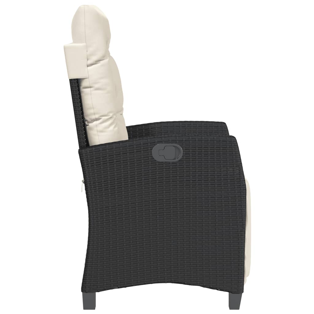 3-delige Bistroset met kussens poly rattan zwart is nu te koop bij PeponiXL, paradijselijk wonen!