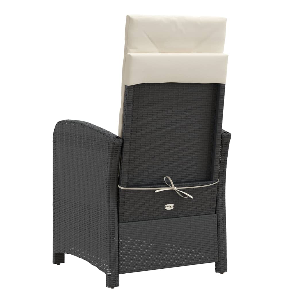 3-delige Bistroset met kussens poly rattan zwart is nu te koop bij PeponiXL, paradijselijk wonen!