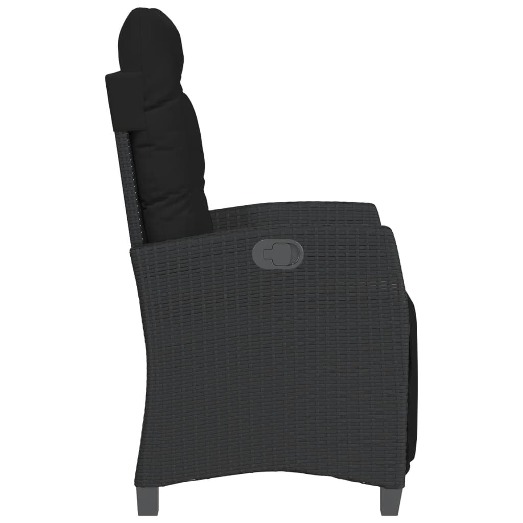 3-delige Bistroset met kussens poly rattan zwart is nu te koop bij PeponiXL, paradijselijk wonen!