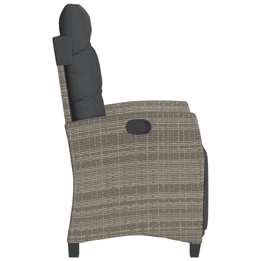 3-delige Bistroset met kussens poly rattan grijs is nu te koop bij PeponiXL, paradijselijk wonen!