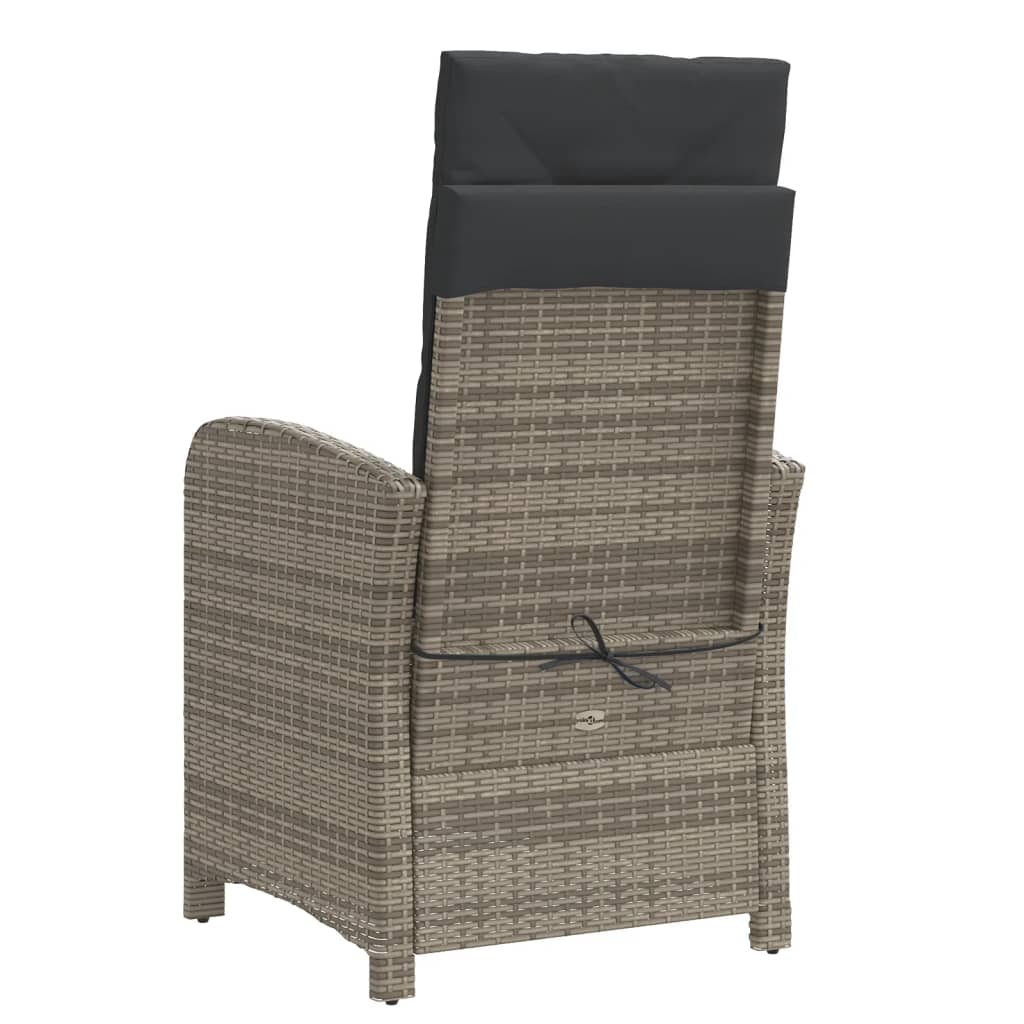 3-delige Bistroset met kussens poly rattan grijs is nu te koop bij PeponiXL, paradijselijk wonen!