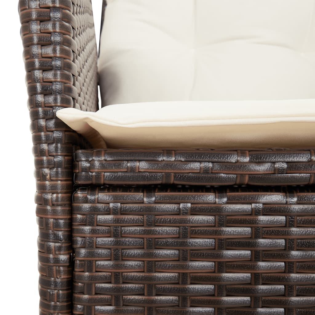Tuinstoel verstelbaar met kussens poly rattan bruin is nu te koop bij PeponiXL, paradijselijk wonen!