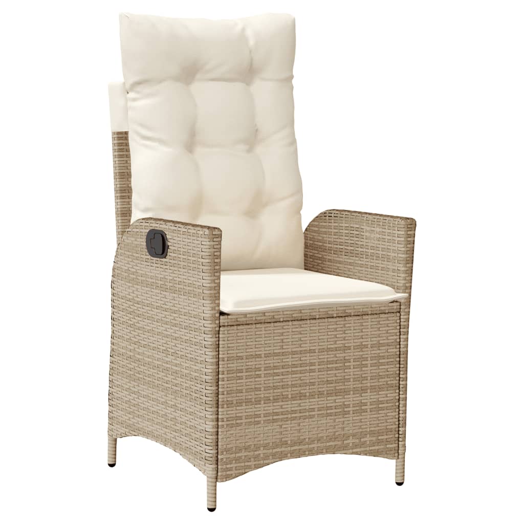 Tuinstoelen 2 st verstelbaar met kussens poly rattan beige is nu te koop bij PeponiXL, paradijselijk wonen!