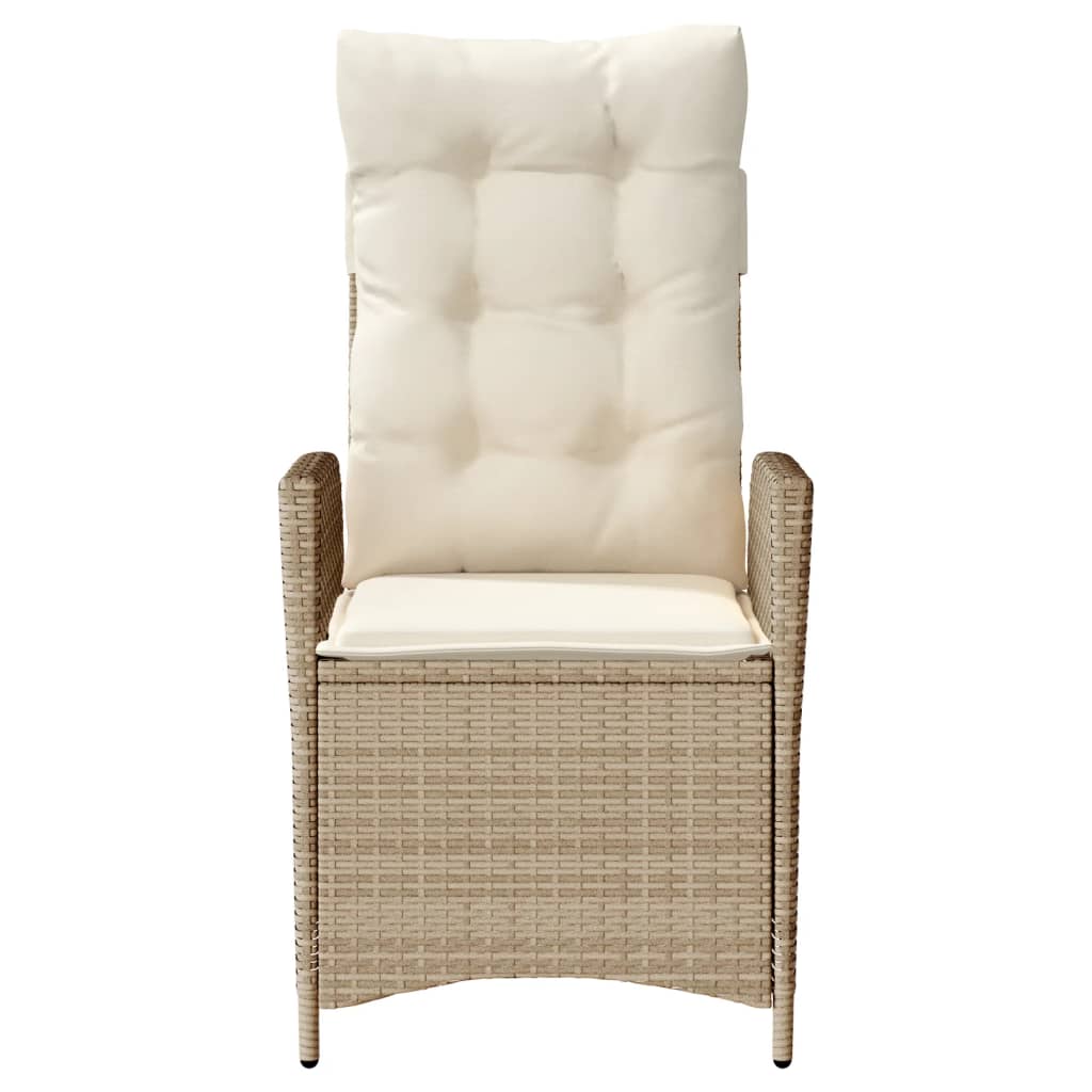 Tuinstoelen 2 st verstelbaar met kussens poly rattan beige is nu te koop bij PeponiXL, paradijselijk wonen!