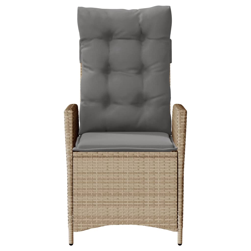 Tuinstoelen 2 st verstelbaar kussens poly rattan gemengd beige is nu te koop bij PeponiXL, paradijselijk wonen!