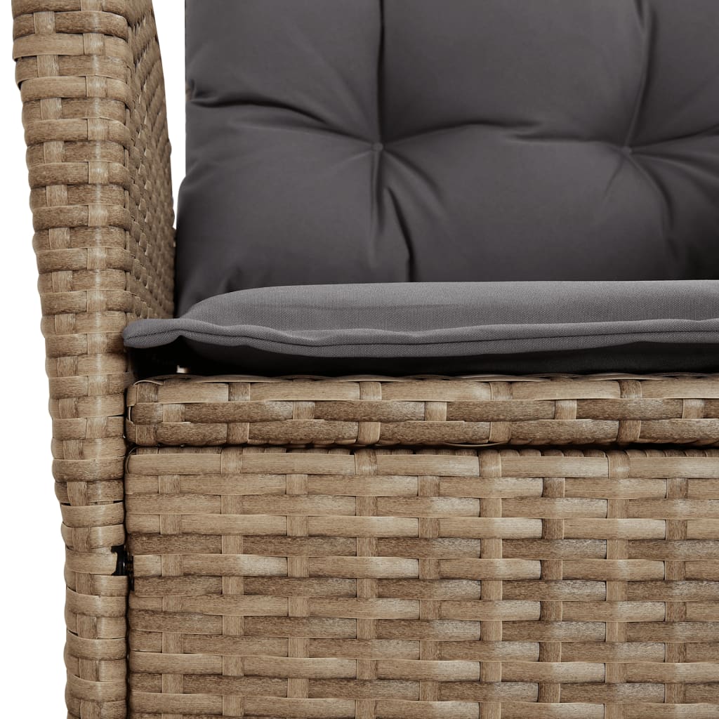 Tuinstoelen 2 st verstelbaar kussens poly rattan gemengd beige is nu te koop bij PeponiXL, paradijselijk wonen!