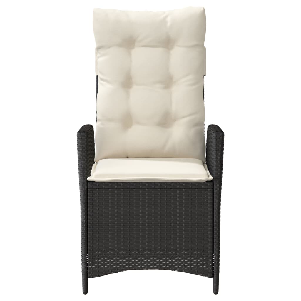 3-delige Bistroset met kussens poly rattan zwart is nu te koop bij PeponiXL, paradijselijk wonen!
