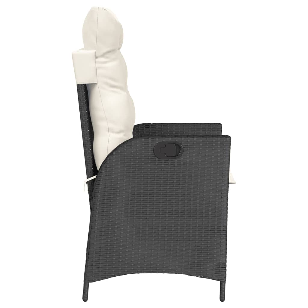 3-delige Bistroset met kussens poly rattan zwart is nu te koop bij PeponiXL, paradijselijk wonen!