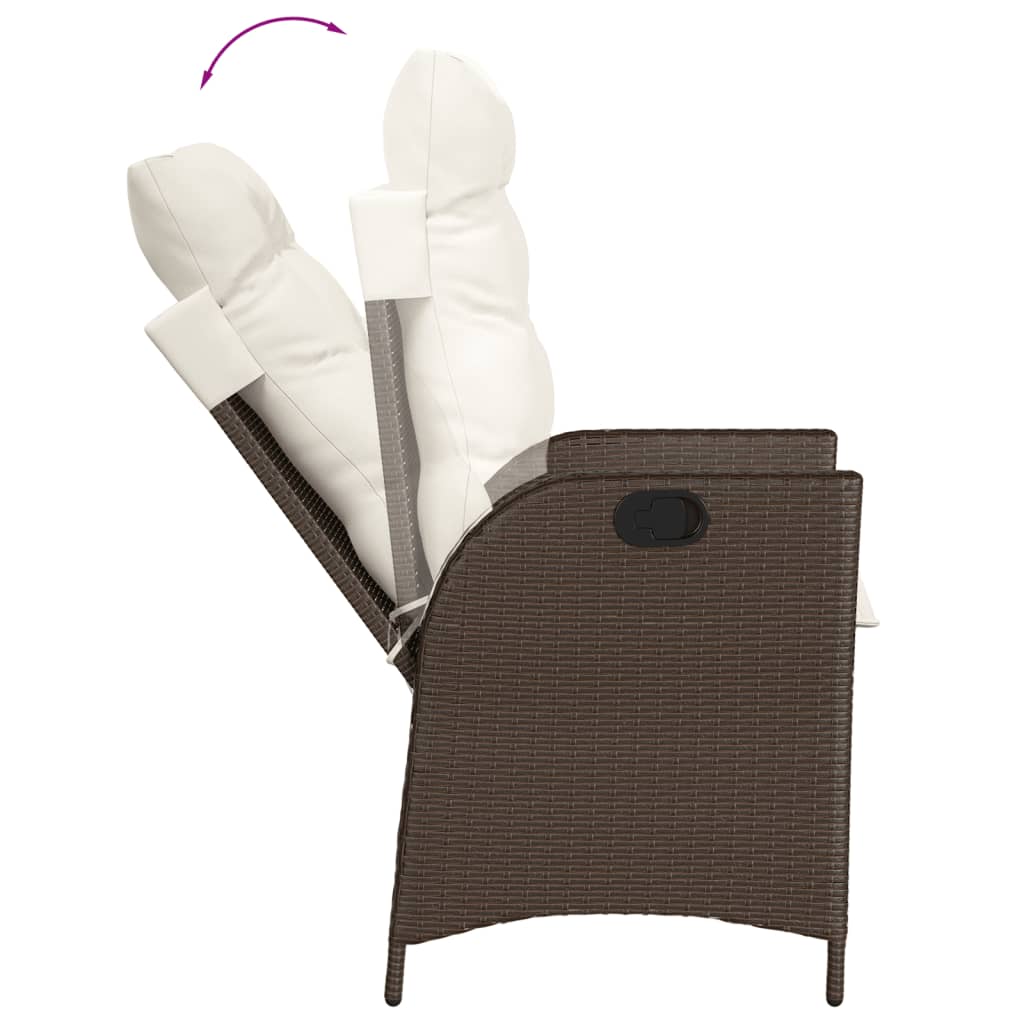 3-delige Bistroset met kussens poly rattan bruin is nu te koop bij PeponiXL, paradijselijk wonen!