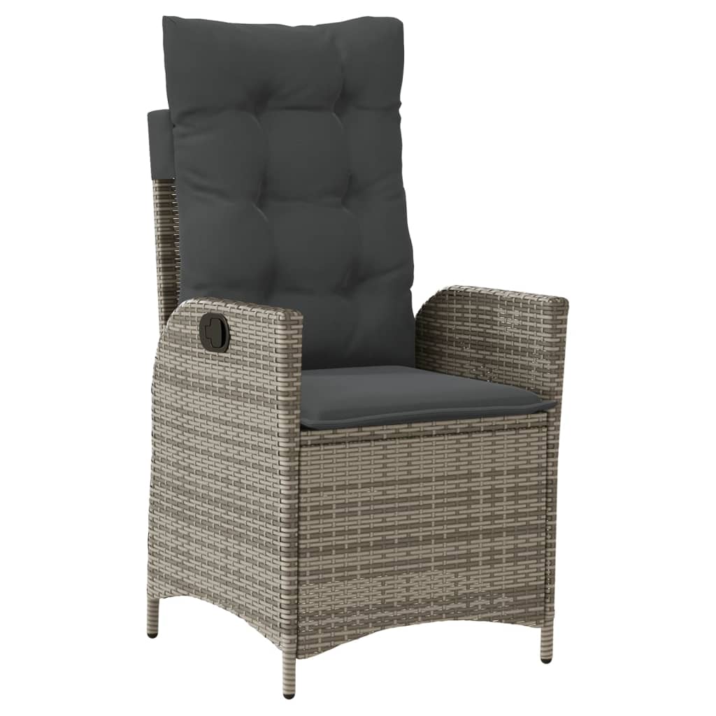 3-delige Bistroset met kussens poly rattan grijs is nu te koop bij PeponiXL, paradijselijk wonen!