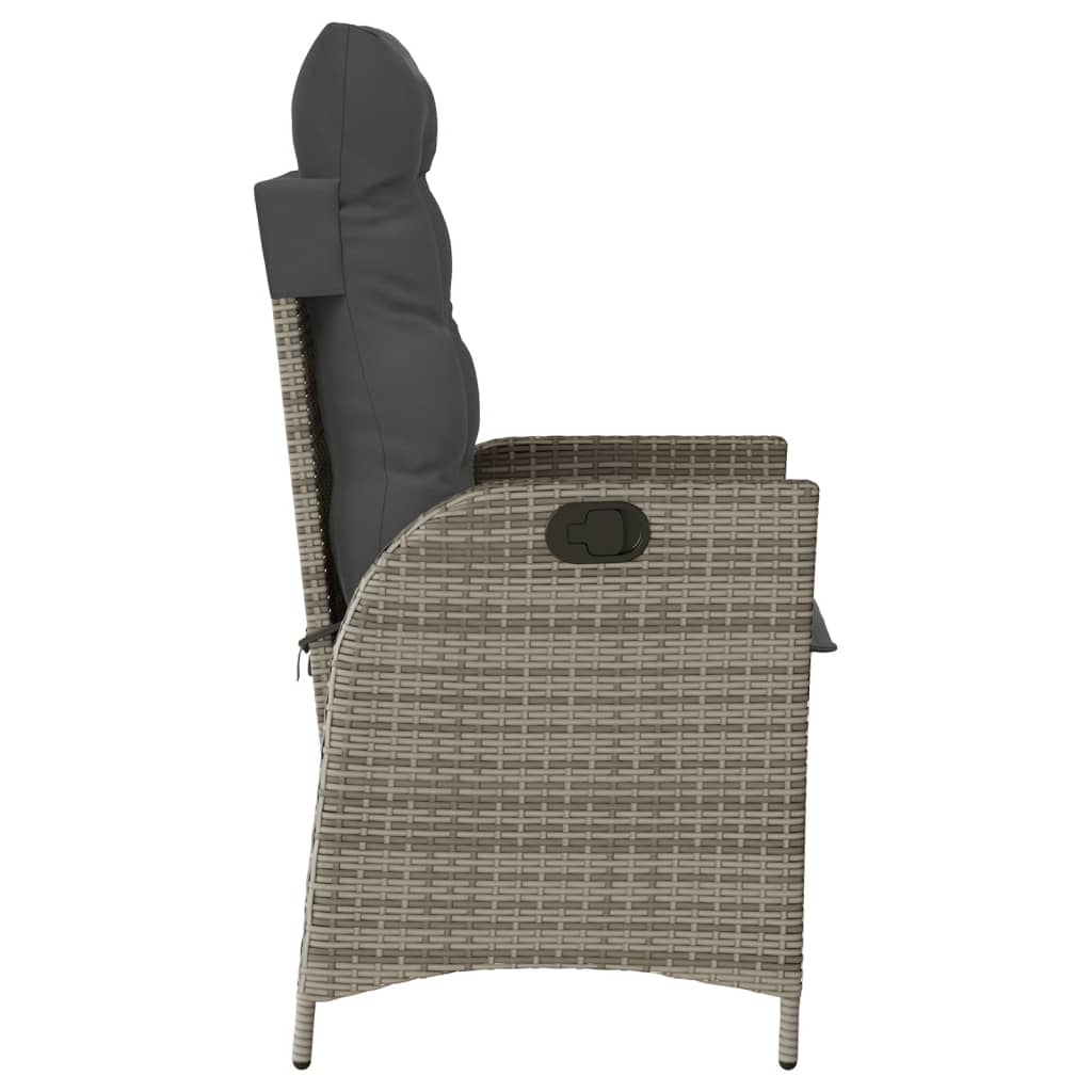 3-delige Bistroset met kussens poly rattan grijs is nu te koop bij PeponiXL, paradijselijk wonen!