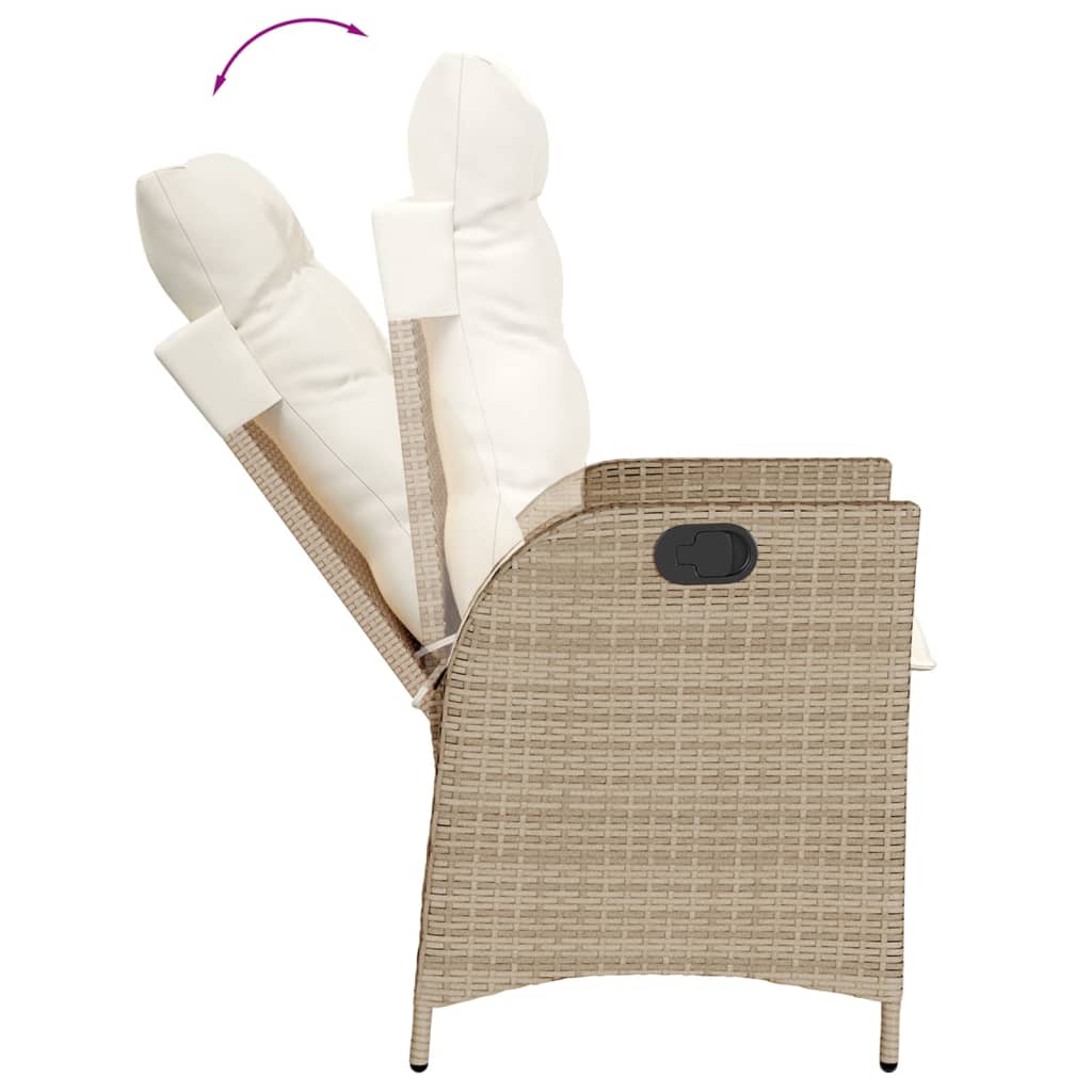 3-delige Bistroset met kussens poly rattan beige is nu te koop bij PeponiXL, paradijselijk wonen!