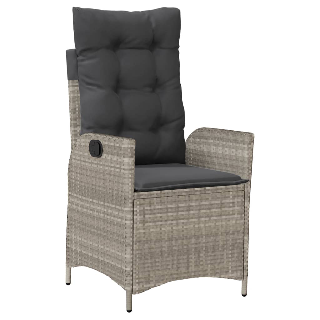 3-delige Bistroset met kussens poly rattan lichtgrijs is nu te koop bij PeponiXL, paradijselijk wonen!
