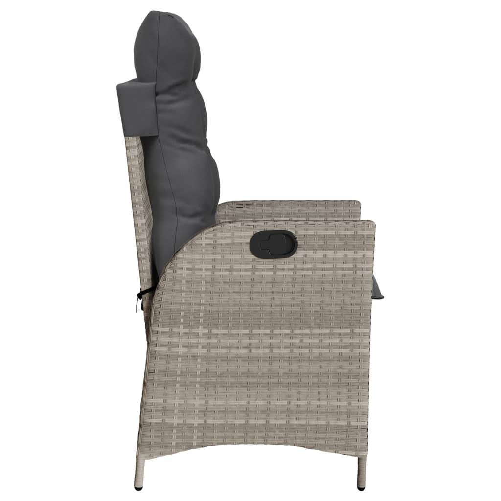 3-delige Bistroset met kussens poly rattan lichtgrijs is nu te koop bij PeponiXL, paradijselijk wonen!