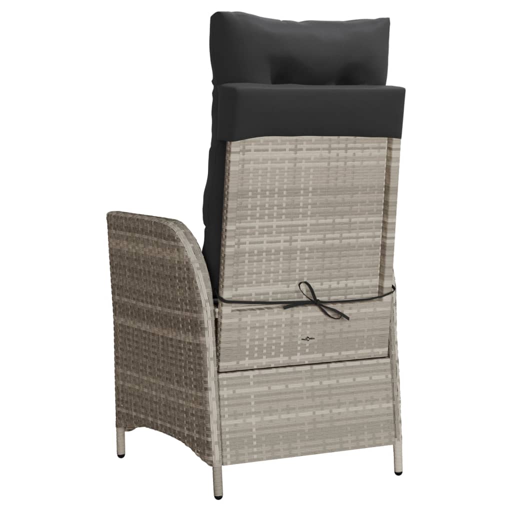 3-delige Bistroset met kussens poly rattan lichtgrijs is nu te koop bij PeponiXL, paradijselijk wonen!