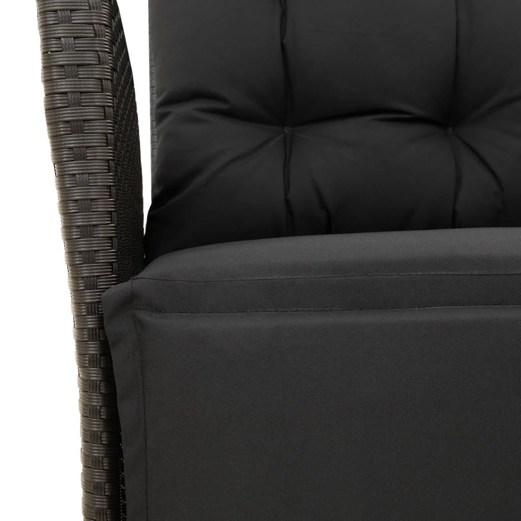 Tuinstoel verstelbaar met voetensteun poly rattan zwart is nu te koop bij PeponiXL, paradijselijk wonen!