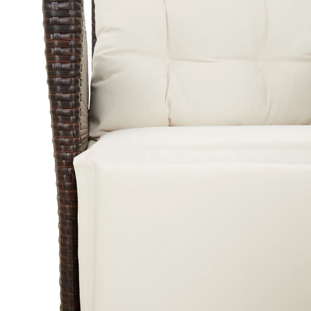 Tuinstoel verstelbaar met voetensteun poly rattan bruin is nu te koop bij PeponiXL, paradijselijk wonen!