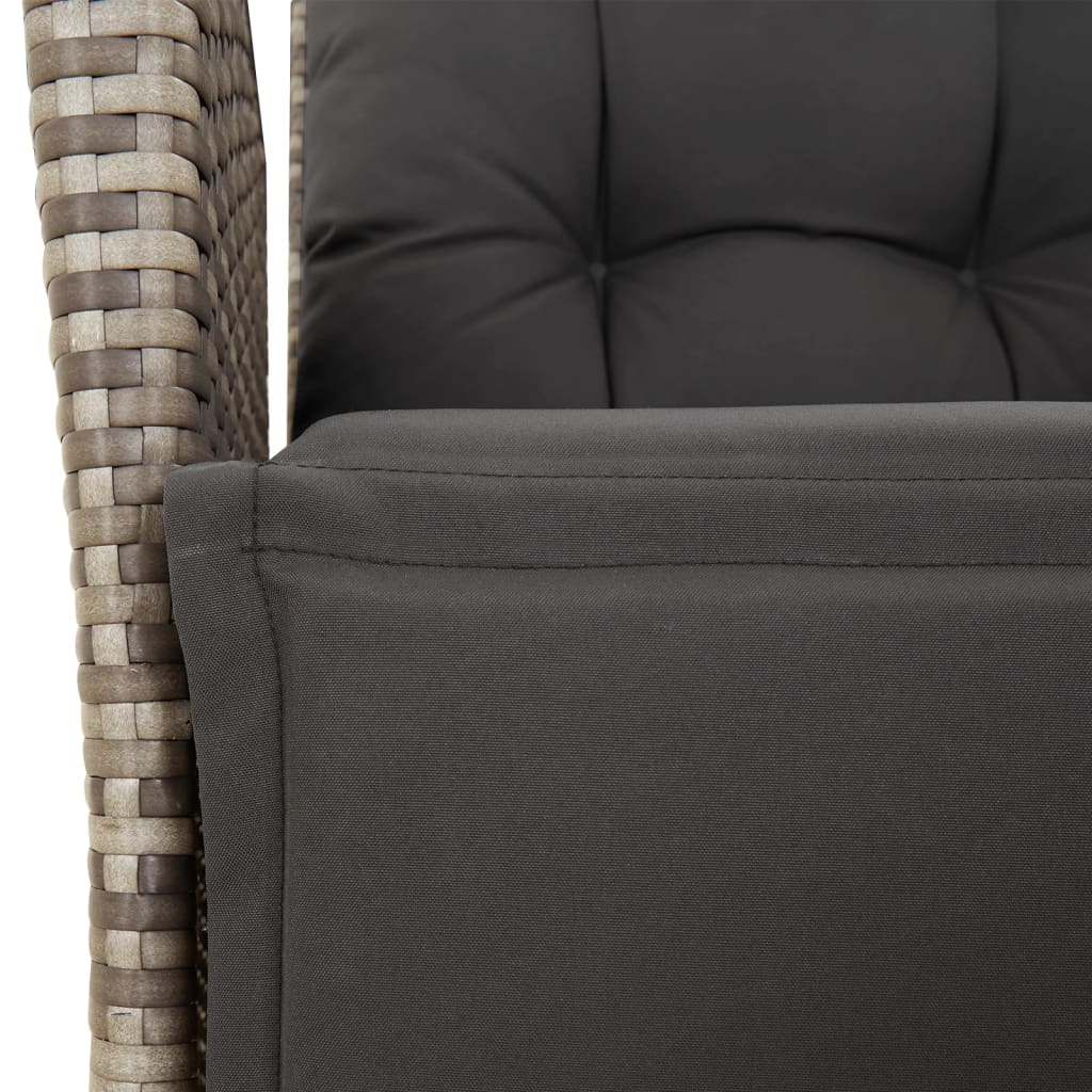 Tuinstoel verstelbaar met voetensteun poly rattan grijs is nu te koop bij PeponiXL, paradijselijk wonen!