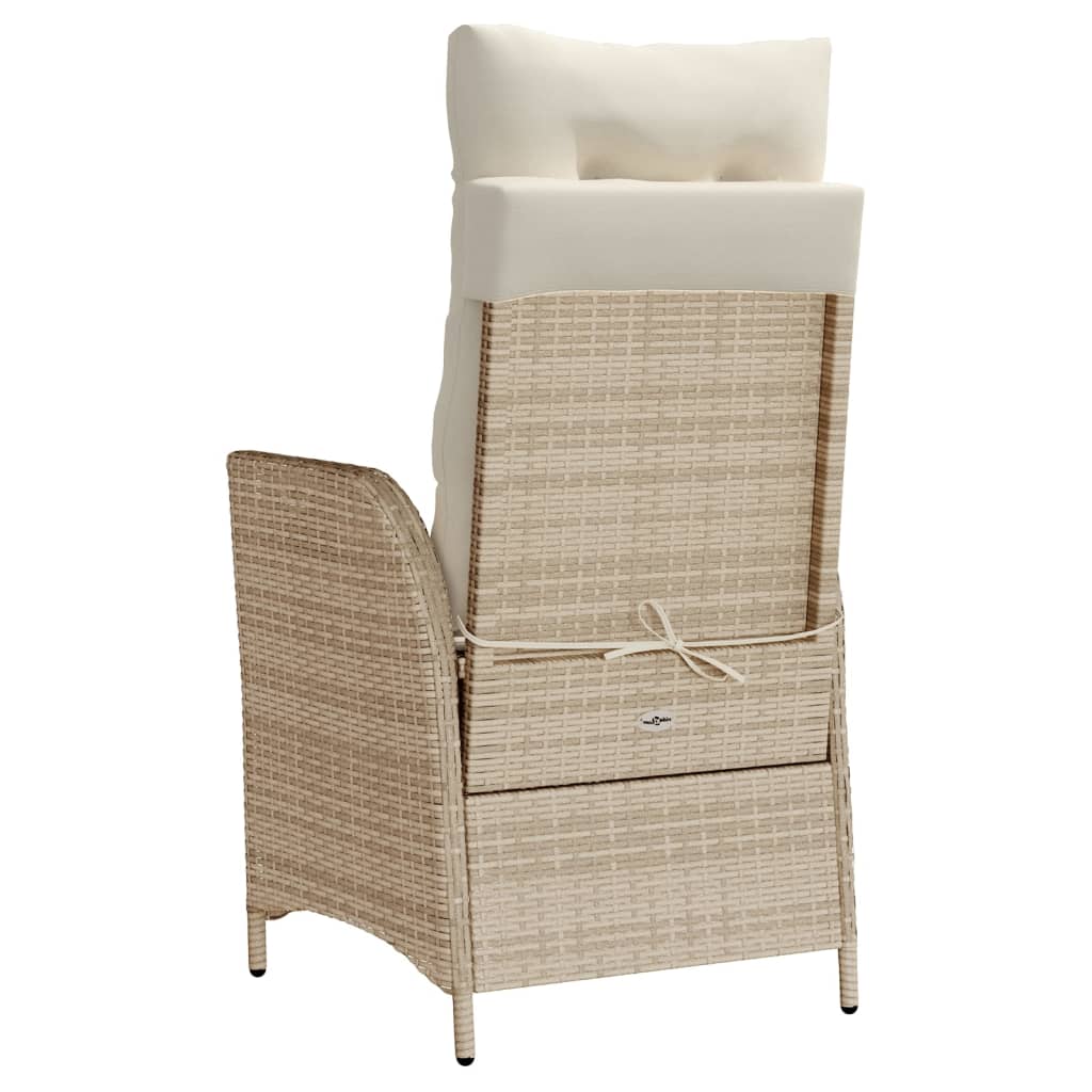Tuinstoelen 2 st verstelbaar met voetensteun poly rattan beige is nu te koop bij PeponiXL, paradijselijk wonen!