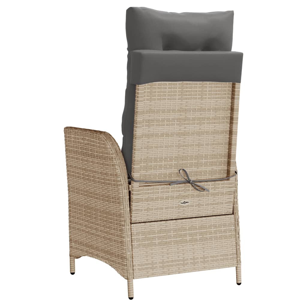 Tuinstoelen 2 st verstelbaar voetensteun poly rattan beige mix is nu te koop bij PeponiXL, paradijselijk wonen!