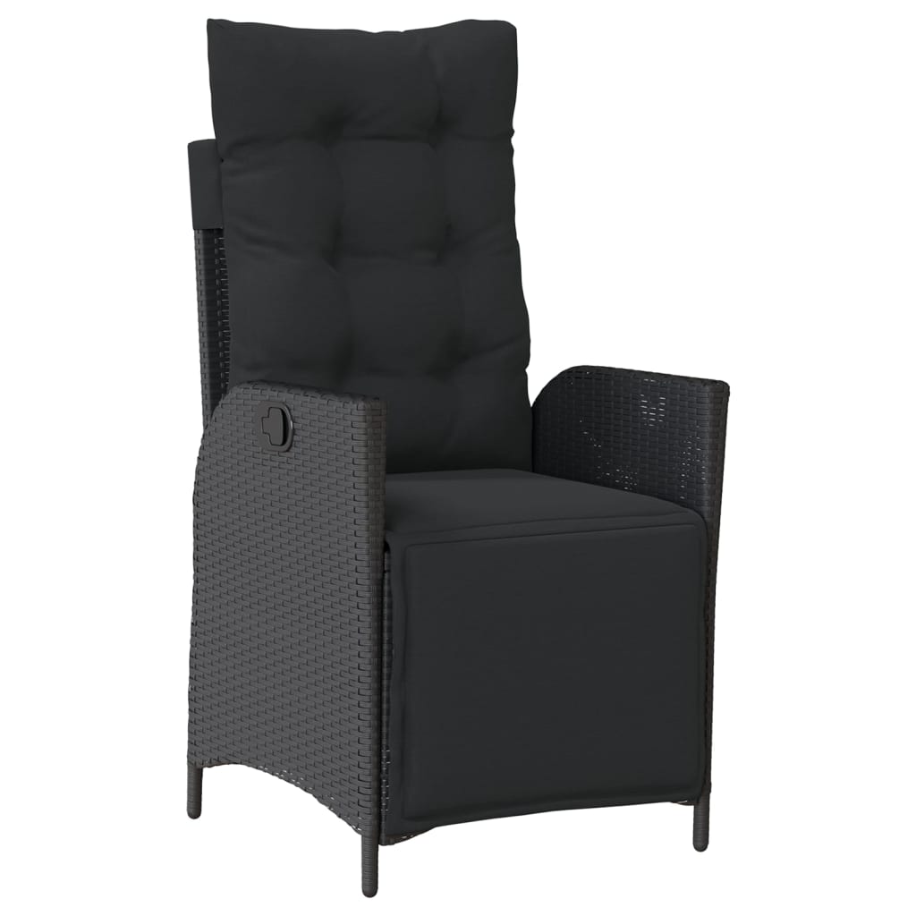 3-delige Bistroset met kussens poly rattan zwart is nu te koop bij PeponiXL, paradijselijk wonen!