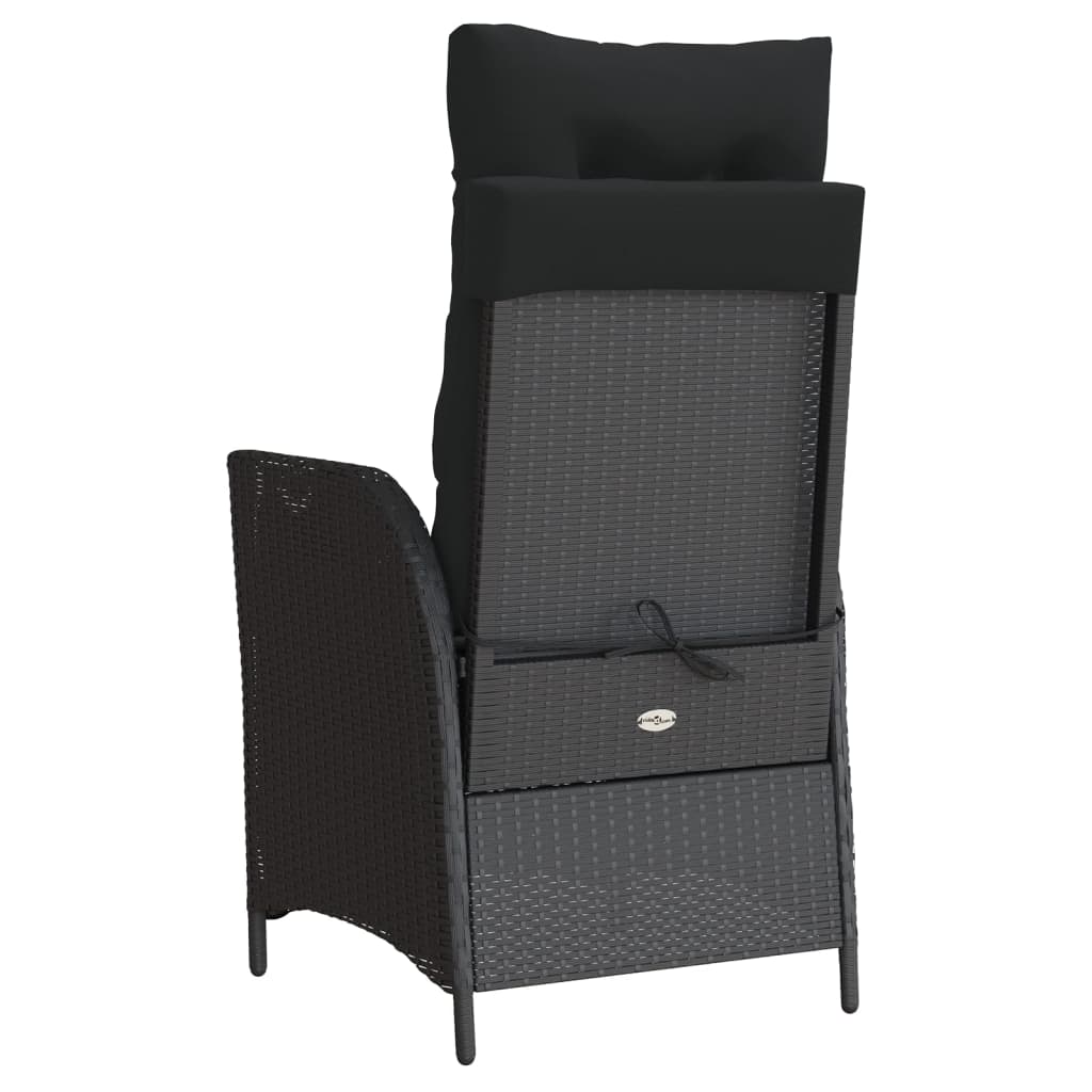 3-delige Bistroset met kussens poly rattan zwart is nu te koop bij PeponiXL, paradijselijk wonen!
