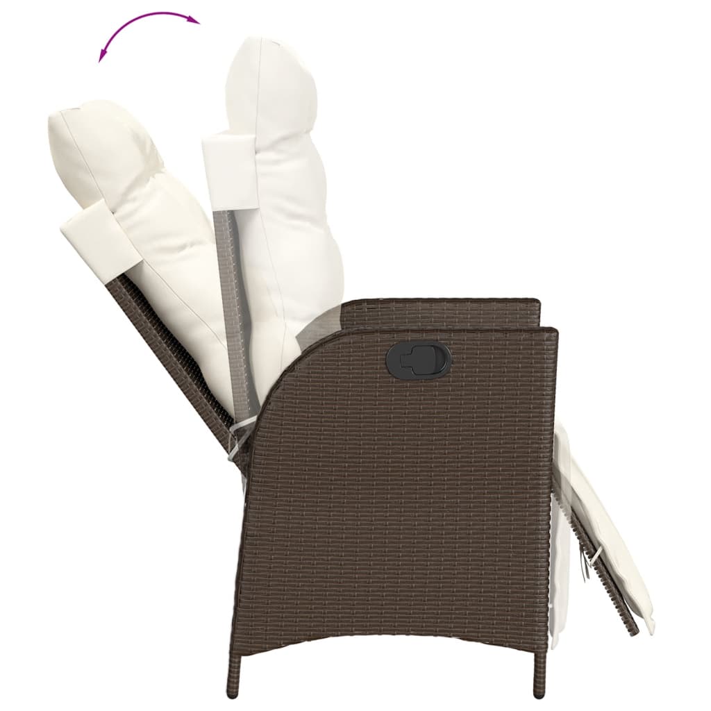 3-delige Bistroset met kussens poly rattan bruin is nu te koop bij PeponiXL, paradijselijk wonen!