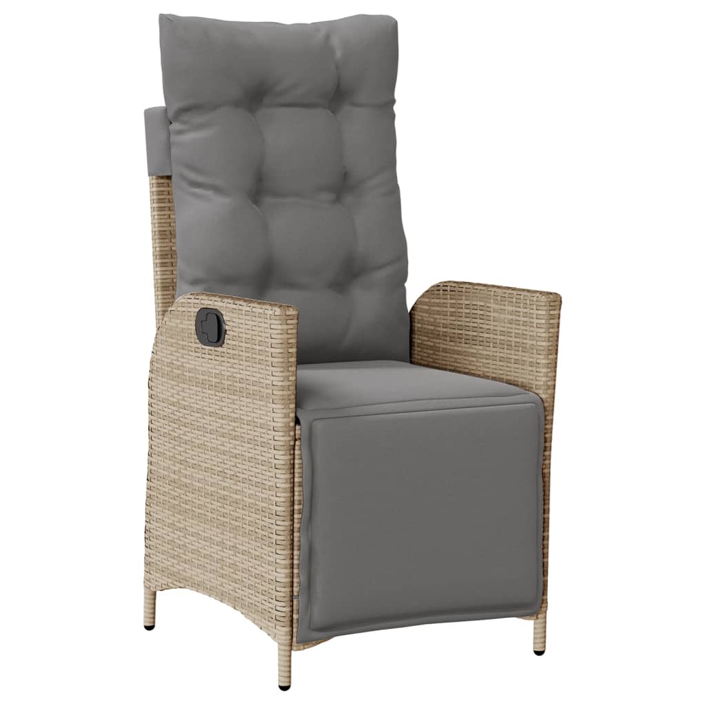 3-delige Bistroset met kussens poly rattan gemengd beige is nu te koop bij PeponiXL, paradijselijk wonen!