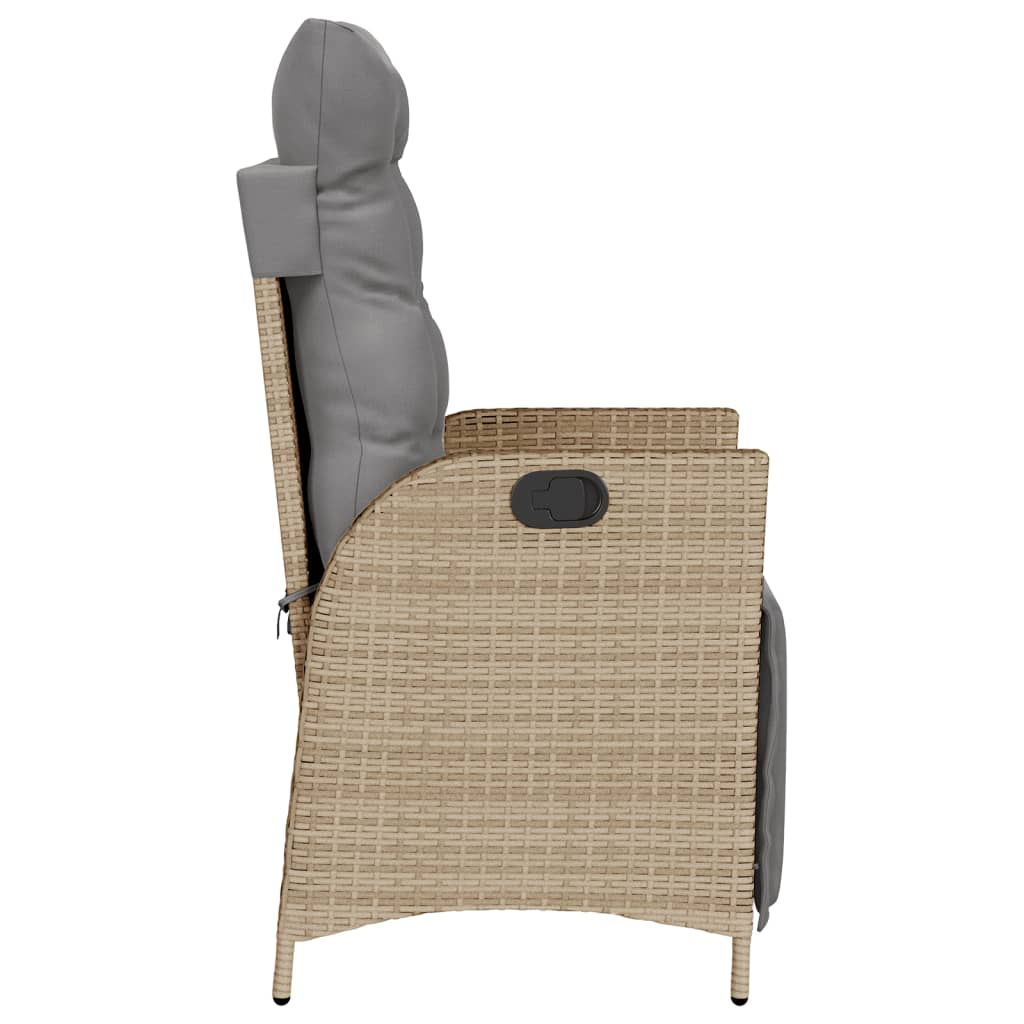3-delige Bistroset met kussens poly rattan gemengd beige is nu te koop bij PeponiXL, paradijselijk wonen!