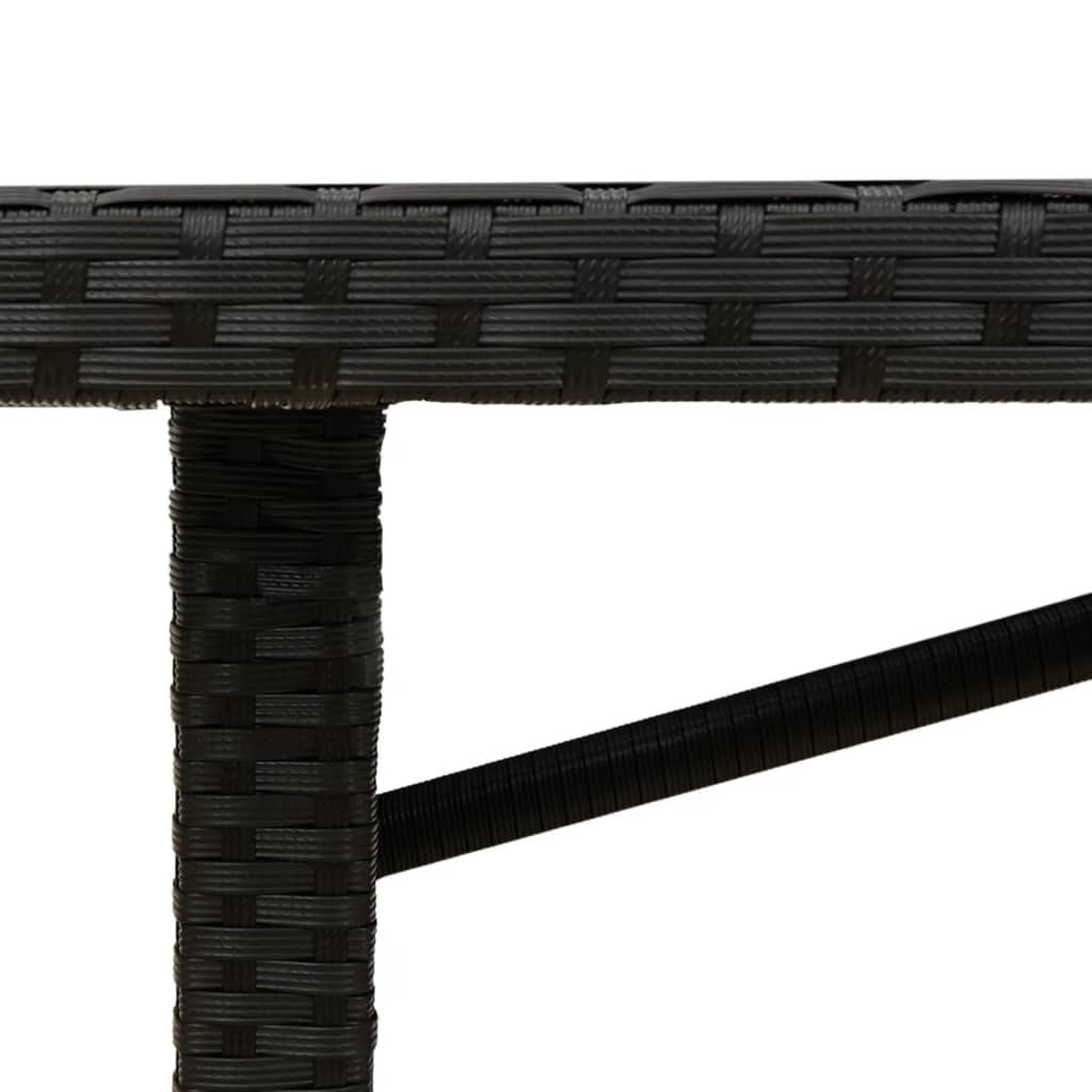 Tuintafel met glazen blad 190x80x74 cm poly rattan zwart is nu te koop bij PeponiXL, paradijselijk wonen!